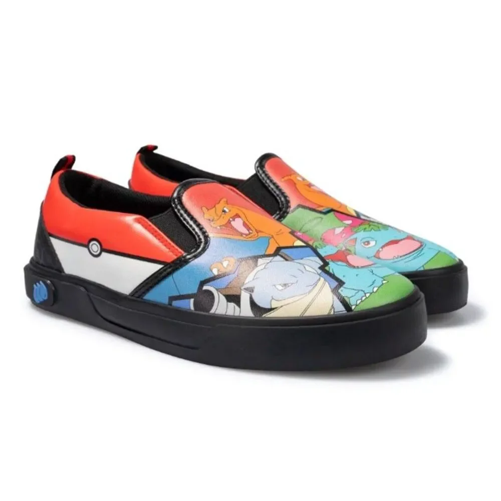 Pokemon 5 Boys Low Top easy Slip On venusaur Charizard Blastoise Pikachu casual